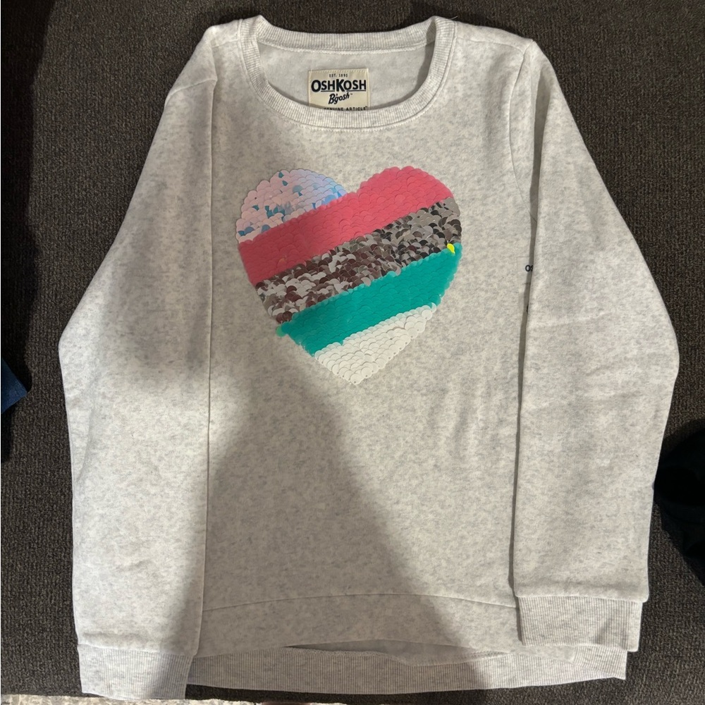 Oshkosh Sequins Heart Sweatshirt- size 10